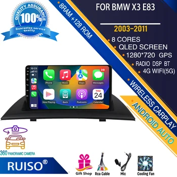 RUISO Android érintőképernyős autós dvd lejátszó BMW X3 E83 2003 - 2011 autórádió sztereó navigációs monitor 4G GPS Wifi