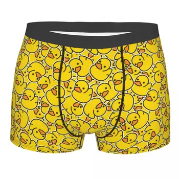 Custom Yellow Ducks Fehérnemű Férfi Stretch rajzfilm Boxer Briefs Rövidnadrág Bugyi Puha szexi alsónadrág Homme-hoz