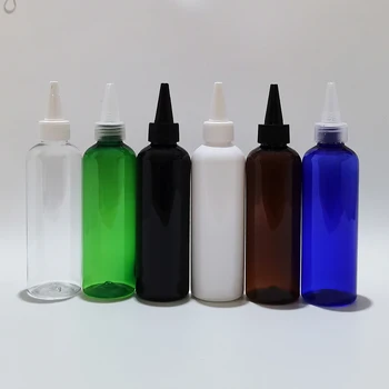 200ml fekete lotion krém kozmetikai palack hegyes szájjal felső kupakkal 200cc műanyag palackok tartályok sampon PET palackok injekciós üveg