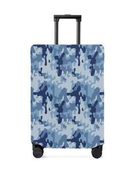 Katonai kék álcázó utazási poggyász védőburkolat utazási kiegészítőkhöz bőrönd rugalmas portok védő tok