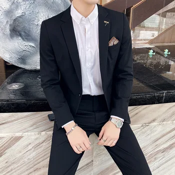 Plus méret 7XL 6XL (dzseki + nadrág) 2023 koreai legújabb design férfi alkalmi öltöny vőlegény esküvői színpad szmokingok férfi üzleti társadalmi öltönyök