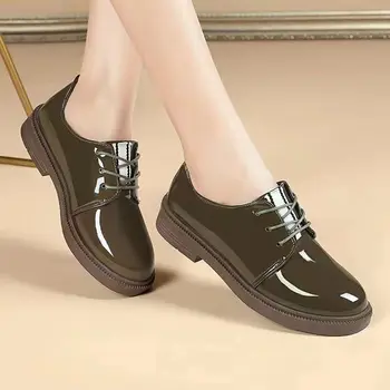 Brit stílusú kis bőrcipő Női cipő 2023 Új egyszemélyes cipő Sokoldalú munkacipő Főiskolai alkalmi Oxford cipő - nők