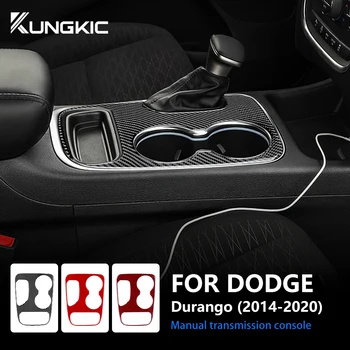 A Dodge Durango 2018 2019 2020 számára valódi puha szénszálas matrica autó sebességváltó váltópanel sebességváltó konzol borító matrica belső