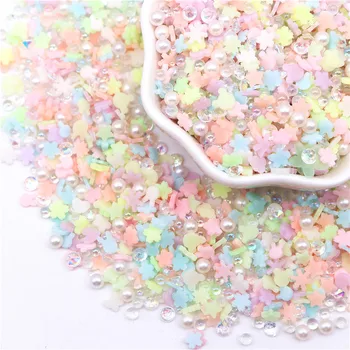 5mm Világító fluoreszkáló polimer Agyagok Gyémánt gyöngyök keveréke DIY kézművességhez Műanyag iszap töltőanyag DIY kézimunka anyag