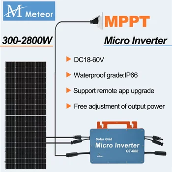 Napelemes összekötő inverter MPPT 400W 800W 2000W PV moduláris intelligens mikroinverter rendszer DC bemenet 18-60V AC kimenet 120V/230V automatikus