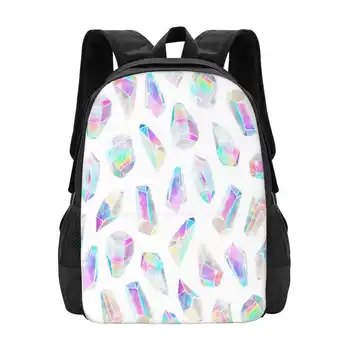 Aura sokszög minta design Laptop utazás Iskolai táskák Drágakövek Szivárvány kristályok Angel Aura kvarc akvarell minta fehér