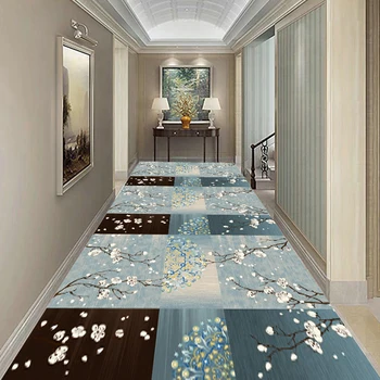 Modern otthon, tele hosszú szőnyegpadló szőnyegekkel Padló Otthoni lépcső ajtószőnyeg csúszásgátló szőnyeg folyosó folyosó futó lépcső szőnyeg egyedi