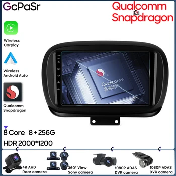 Qualcomm Snapdragon rádió Fiat 500X 2014 - 2020 GPS navigáció Android Auto autó multimédia lejátszó Bluetooth Wifi Nem 2din DVD