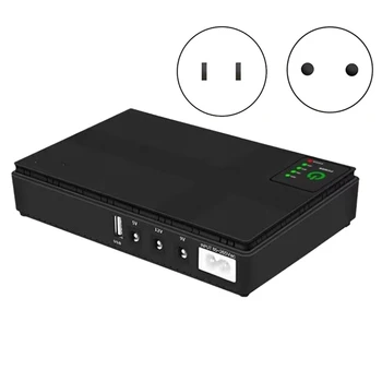 1 készlet 5V 9V 12V szünetmentes tápegység USB 10400Mah akkumulátor tartalék Wifi routerhez CCTV (US csatlakozó)