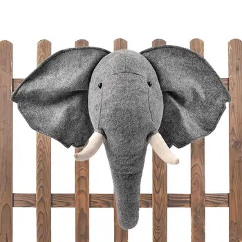 3D Állat falra akasztható dekoratív falra szerelhető dekoráció kitömött elefánt játékok Fiúk gyerekeknek szoba Lakberendezés