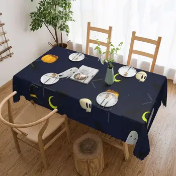Halloween Testreszabhatja az asztali calico-t, hogy az étkező tele legyen kreativitással és művészettel kemping terítő tányéralátét