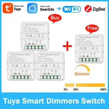 Tuya ZigBee / WiFi Az intelligens fényerőszabályzó kapcsolómodul támogatja a kétirányú vezérlést LED lámpák szabályozható kapcsolója működik az Alexa Google Home szolgáltatással