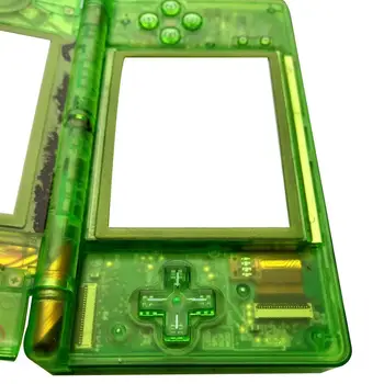 Clear zöld teljes csereház héj képernyőlencse Nintendo DS Lite készülékhez