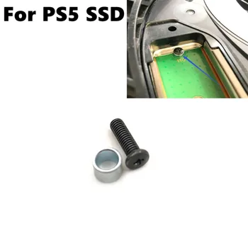6 Készletek Fém merevlemez csavarok Keresztkötés Fekete játékkonzol alkatrészek Kompatibilis korrózióálló acélgyűrű PS5 SSD-hez