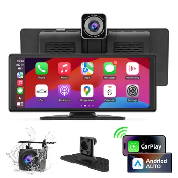 2.5K Dash Cam ADAS vezeték nélküli Carplay és Android Auto autós DVR GPS navigáció Visszapillantó kamera műszerfal Videofelvevő hanggal