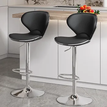 Kiváló minőségű bárszékek Modern állítható vízálló fekete Forgatható Nordic Chair fekete Kényelmes Barkrukken Otthoni bútorok