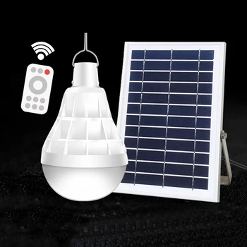 Távoli LED napelemes függő izzó újratölthető függő lámpa Utcai fény energiatakarékos kültéri kemping vészvilágítás 25/60W
