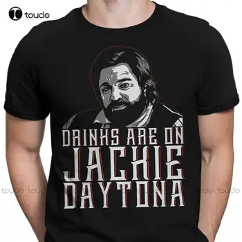 Az italok rajtam vannak Jackie Daytona Mit csinálunk az árnyékban TV sorozat Fekete póló Golf ingek Custom Aldult Tini Unisex Xxs-5Xl