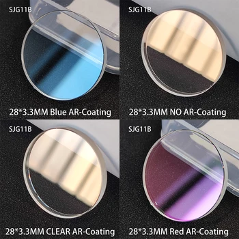 28mm * 3,3 mm-es lapos zafírüveg kis élletörés SKX013 típushoz SKX015 kék/piros/átlátszó AR bevonatú óraüveg csere