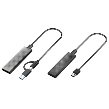 2 az 1-ben C típusú kettős protokoll USB 3.1 adapter SATA SSD HDD M.2 NGFF SSD ház M2 merevlemezhez